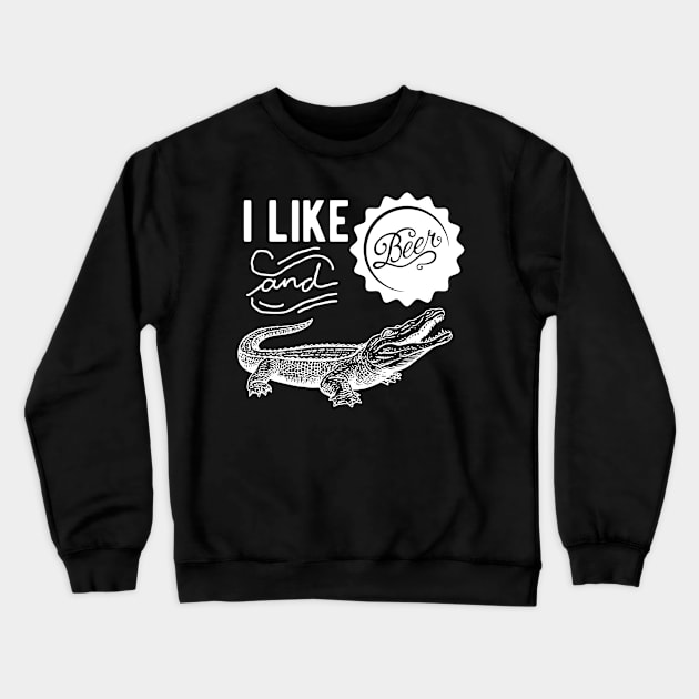 I Like Beer and crocodile t shirts for menwomen  Alligator Crewneck Sweatshirt by JensAllison